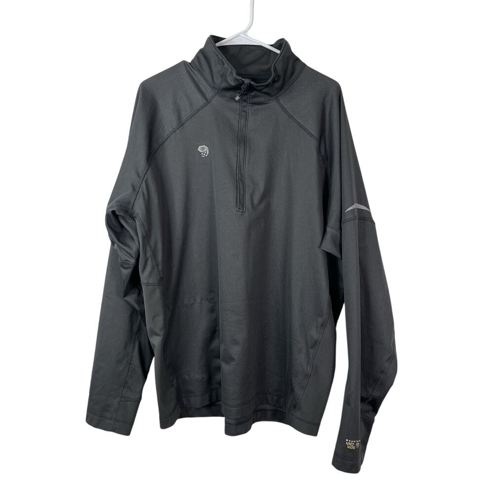 Mountain Hardwear men's gray quarter-zip performance Wind stopper pullover XXL